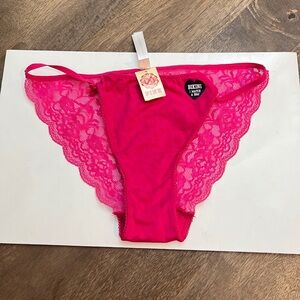NWT Victoria’s Secret PINK cheetah Lace Back XLR String Bikini panties Large L
